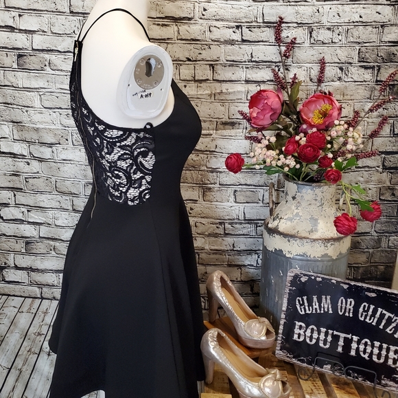 Black with Lace Party Dress - Picture 10 of 11
